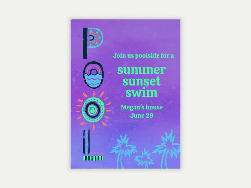 Eighties Splash Invitation free template design