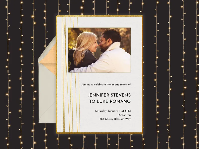 Elegant Engagement (Photo) - couples_shower - Invitation