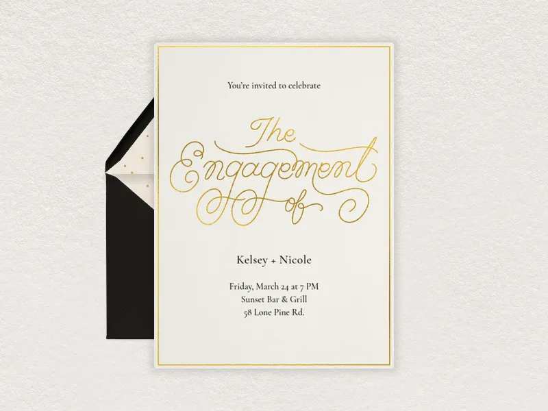 Elegantly Engaged Invitation premium template design