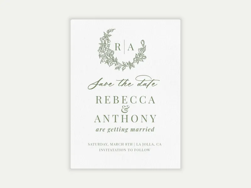 Embossed Wreath - Save the Date - save_the_date - Invitation