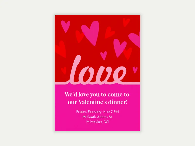 Endless Love Invitation free template design