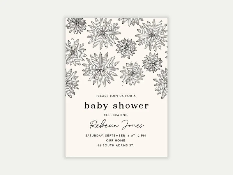 Etched Daisies - parenthood_journey - Invitation