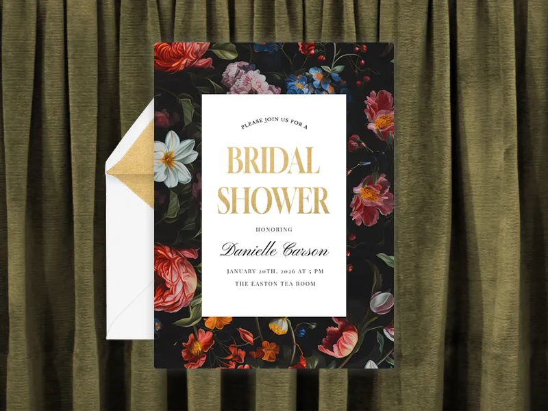 Eternal Blooms Invitation premium template design