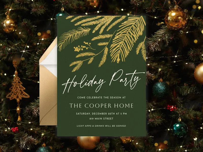 An Evergreen Holiday Invitation premium template design