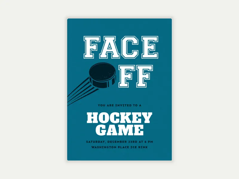 Face Off Invitation free template design