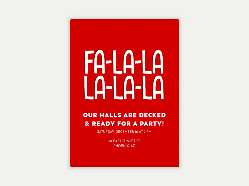 Fa La La La La Invitation free template design