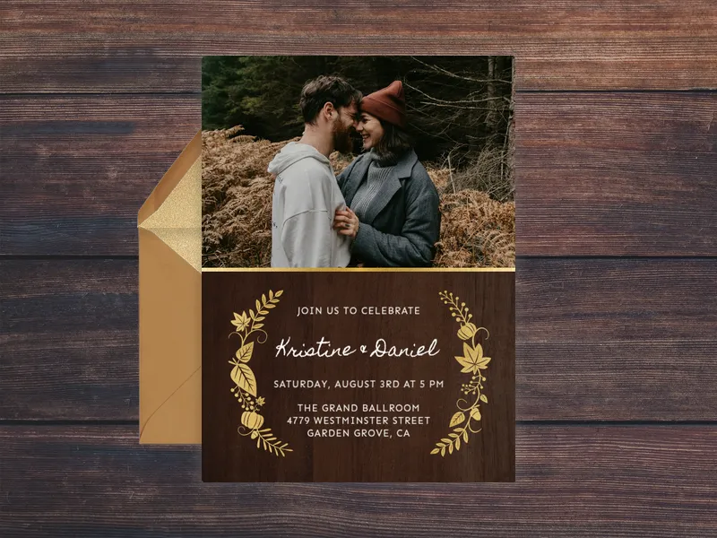 Fall Wedding Party (Photo) - featured - Invitation