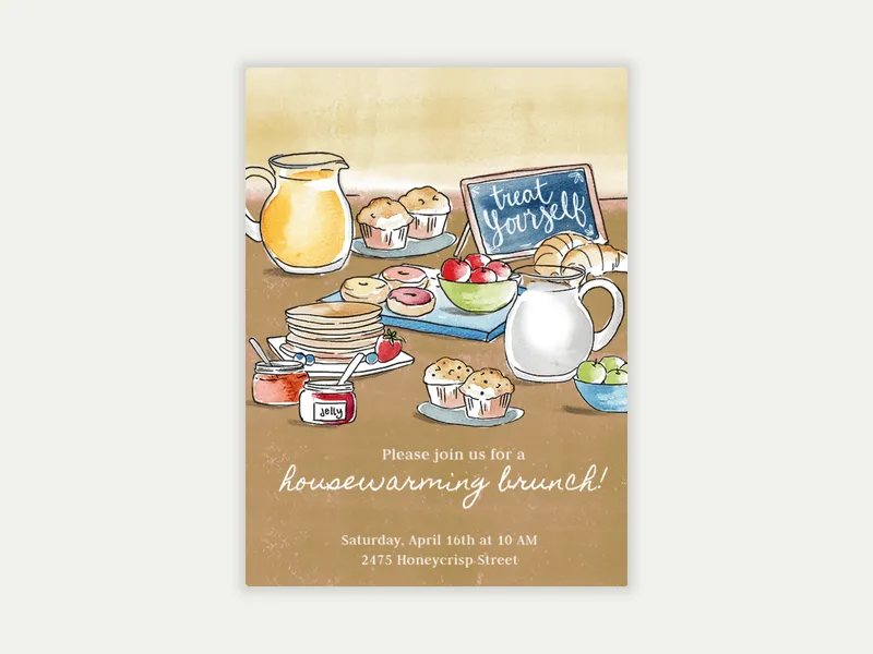 Let's Brunch Invitation free template design