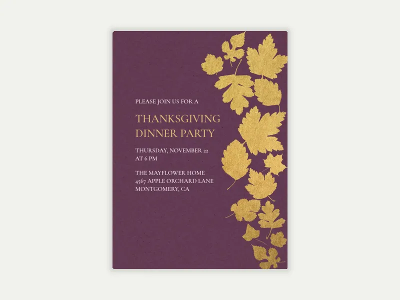 Falling Leaves Invitation free template design