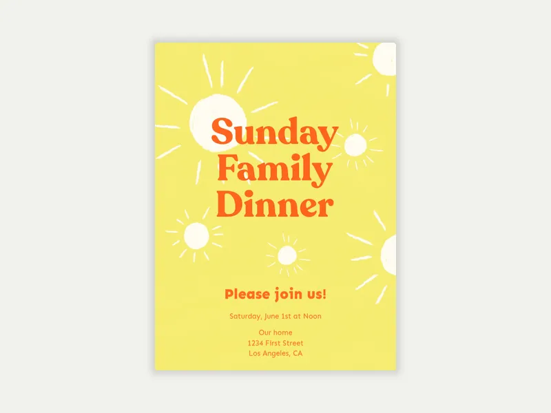 Family Dinner - family_gathering - Invitation