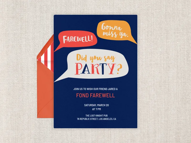 Farewell Speech Bubble - retirement_farewell - Invitation