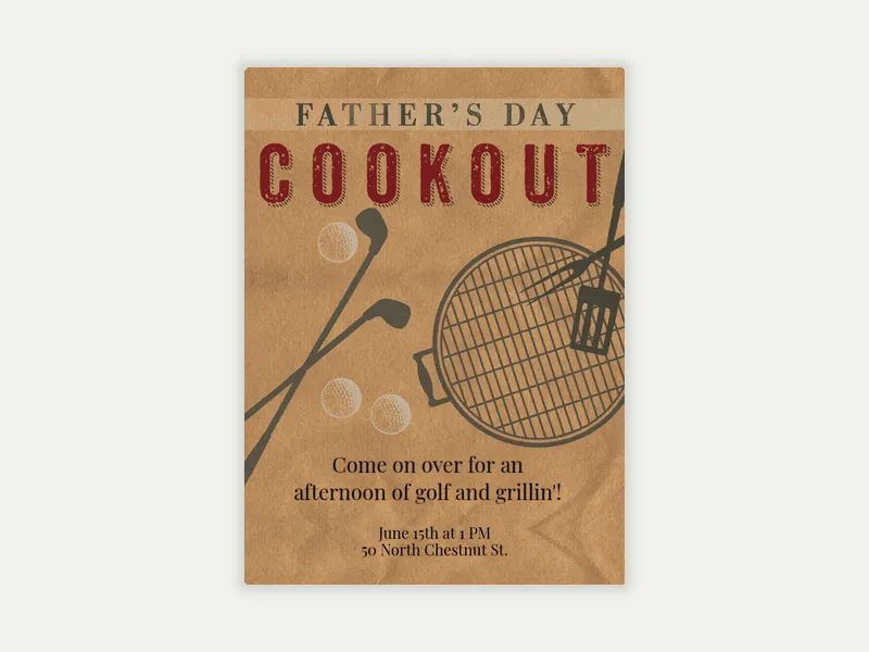 Father's Day Cookout Invitation free template design