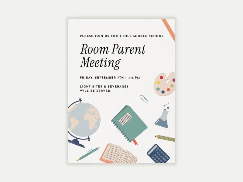 Favorite Subject Invitation free template design