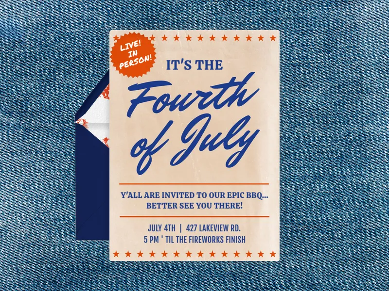 Feeling Rowdy - bbq - Invitation