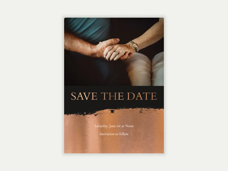 Festive Brush Stroke - Save the Date (Photo) free template design
