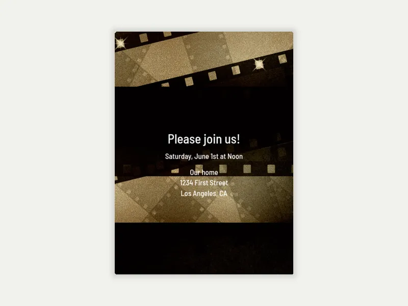 Golden Filmstrip - featured - Invitation