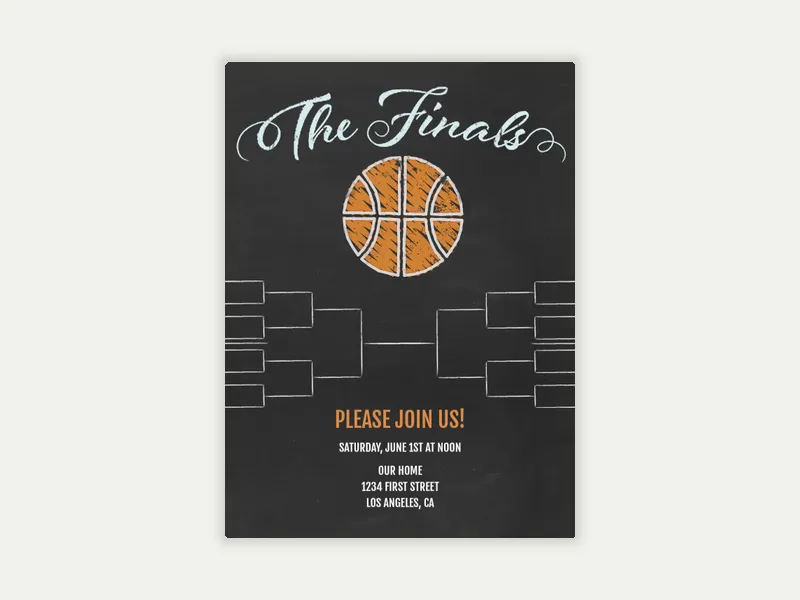 Finals Bracket Invitation free template design