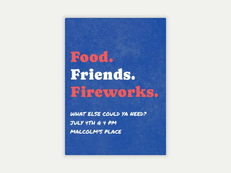 Fireworks & Friends Invitation free template design