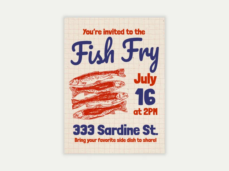 Fish Fry Invitation free template design
