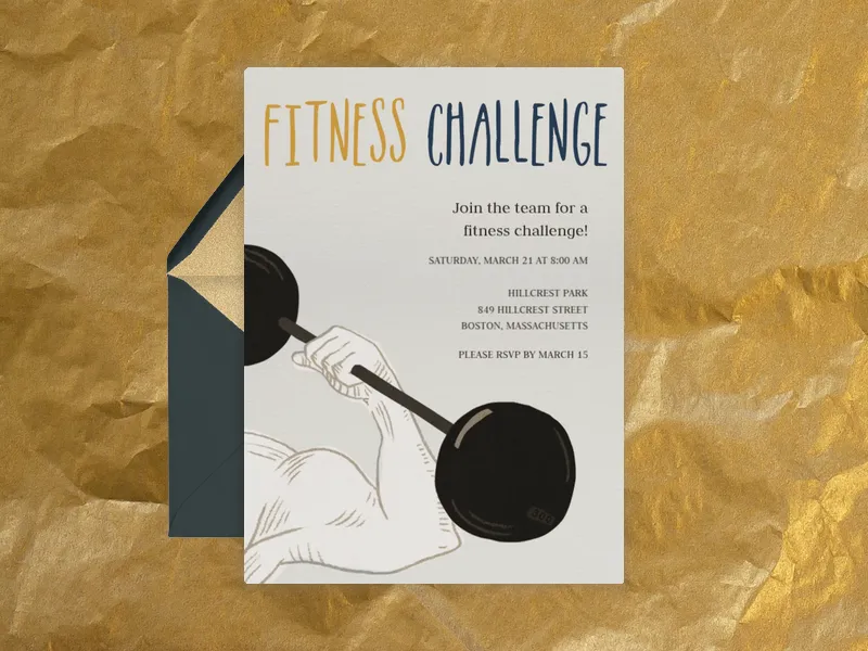 Fitness Challenge Flex Invitation premium template design