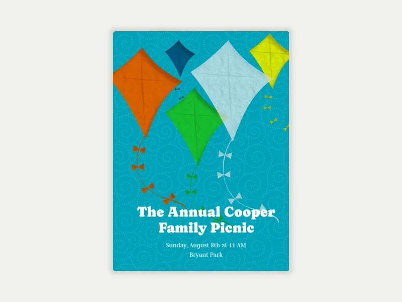 Five Kites Invitation free template design