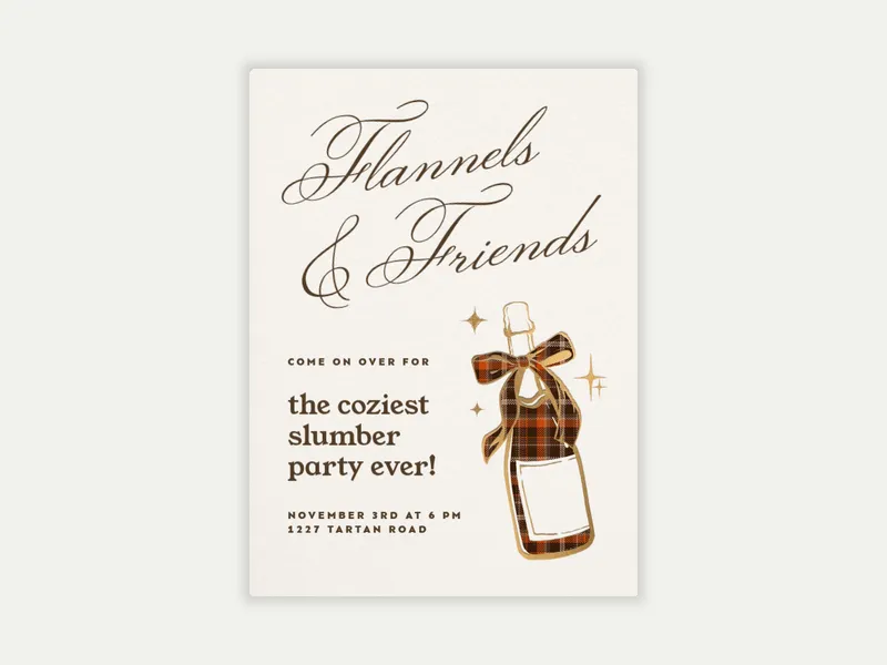 Flannels & Friends Invitation free template design