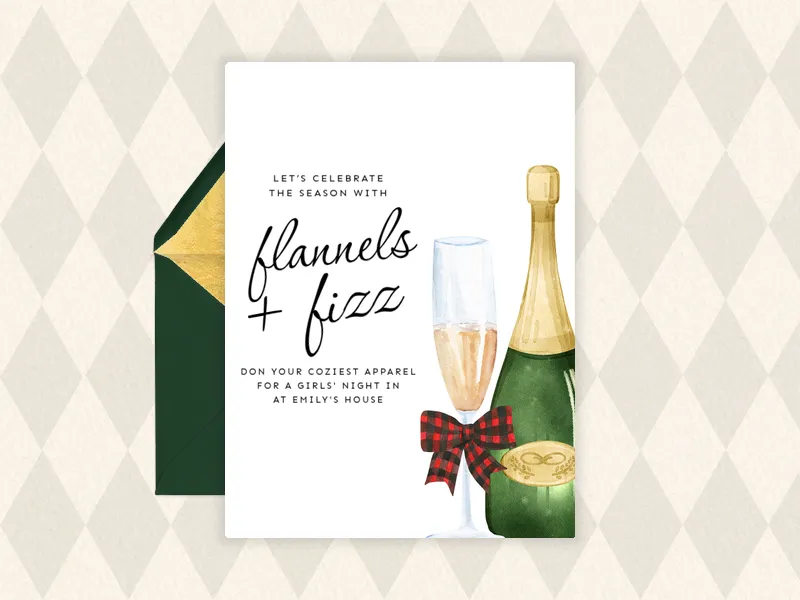 Flannels Fizz Invitation premium template design