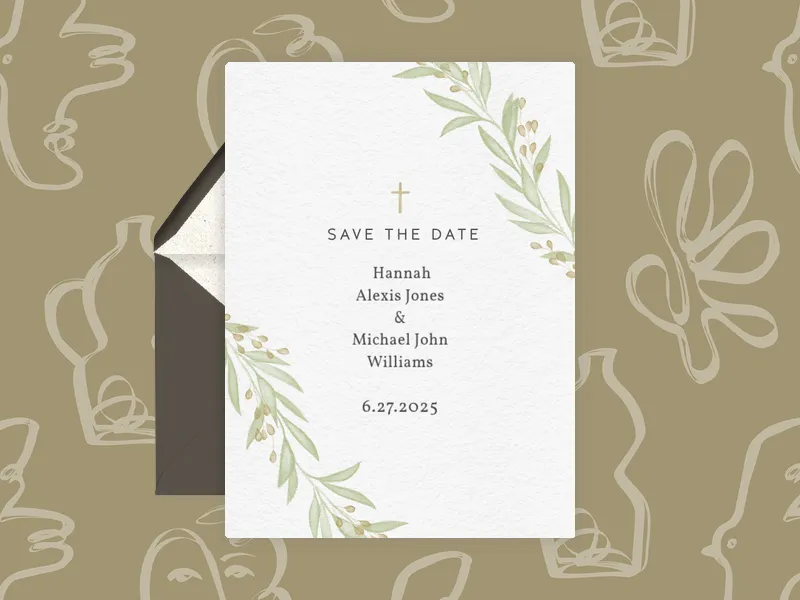 Floral Cross - Save the Date premium template design