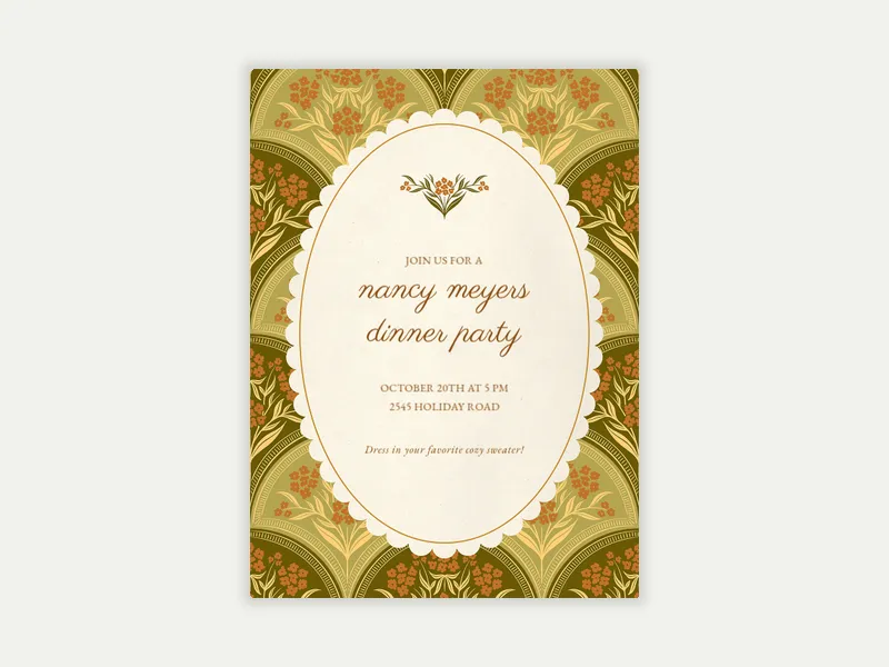 Floral Quilt Invitation free template design