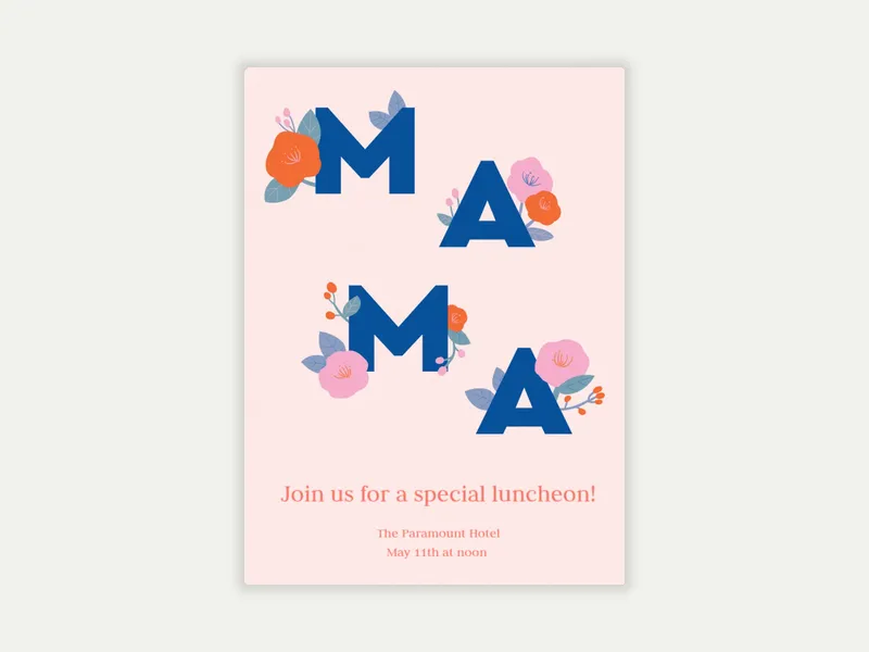 Floral Mama Invitation free template design