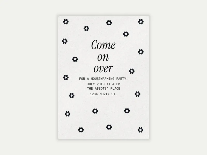 Flower Tiles Invitation free template design