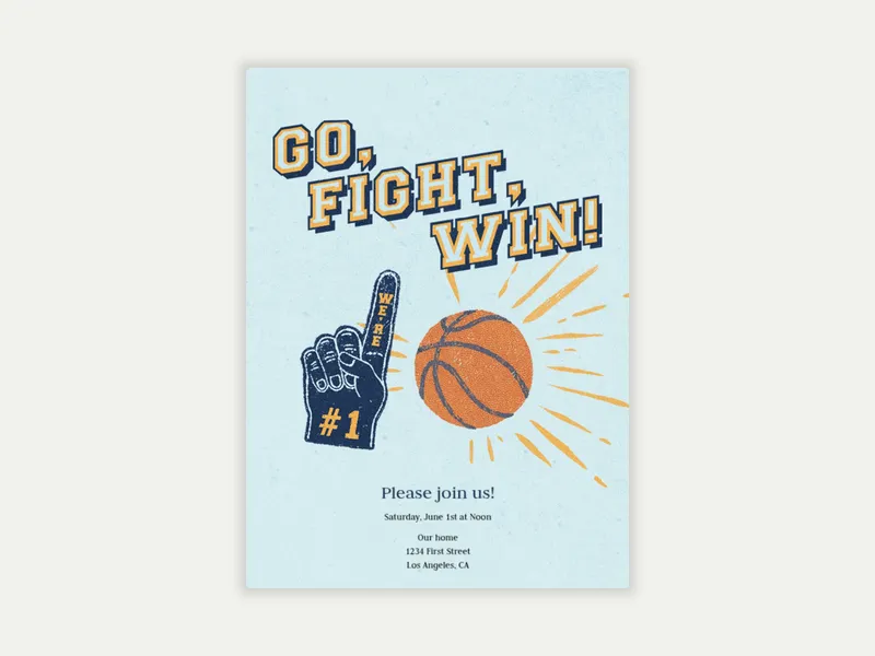 Foam Finger Invitation free template design