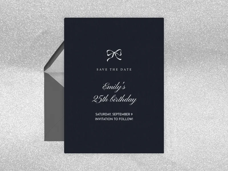 Foiled Ribbon - Save the Date - birthday_save_the_date - Invitation