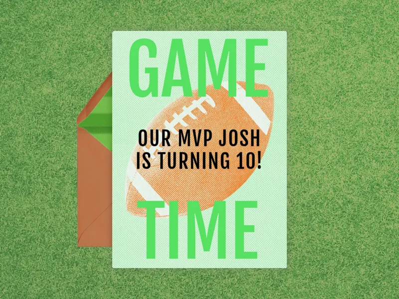 Football Game Time Birthday Invitation premium template design