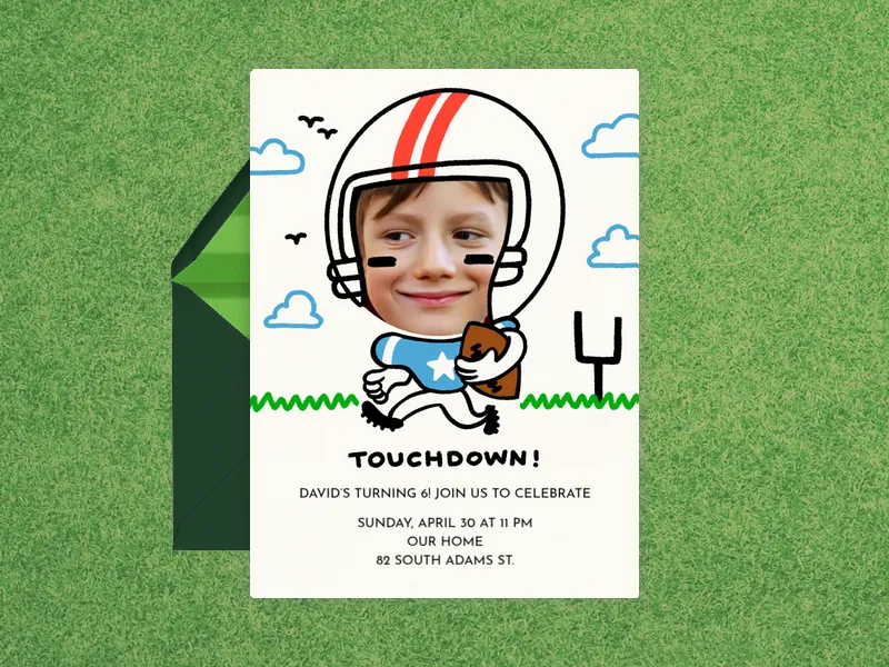 Football Touchdown Birthday (Photo) - featured - Invitation