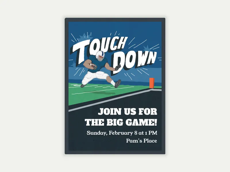 Football Touchdown Invitation free template design