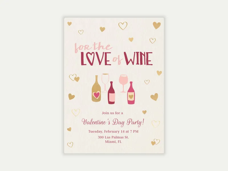 For The Love of Wine Invitation free template design