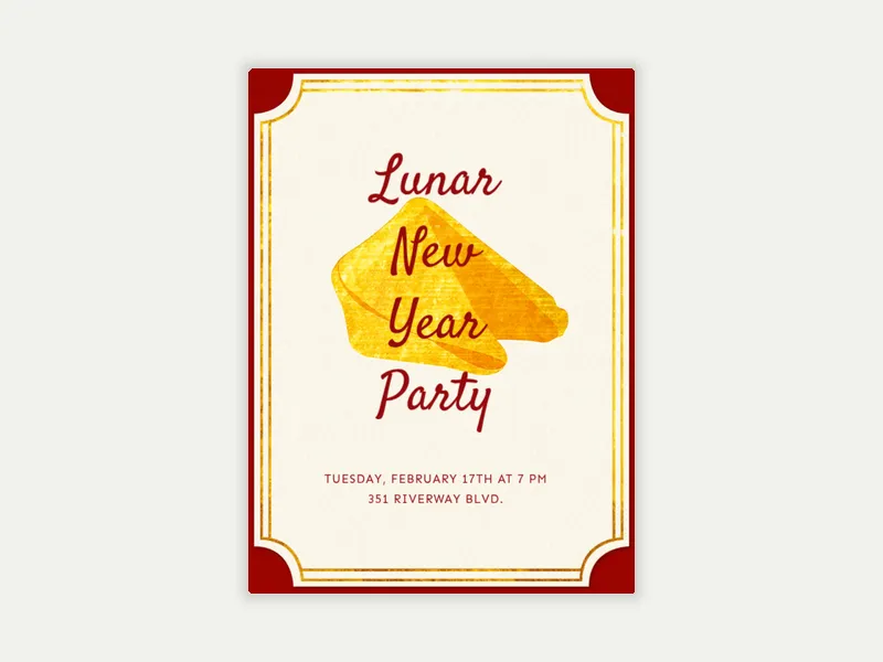 Fortune Cookie Invitation free template design