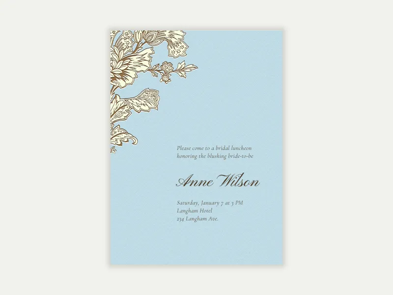 French Floral Invitation free template design