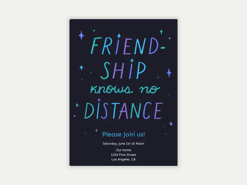 Friendship Knows No Distance - virtual_events - Invitation