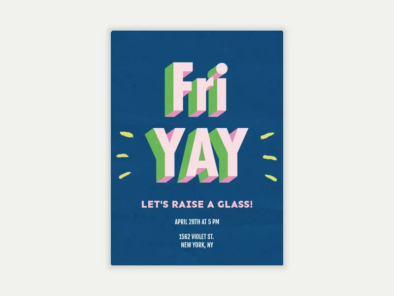 Fri-YAY Invitation free template design