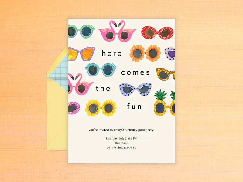 Fun Sunnies Invitation premium template design