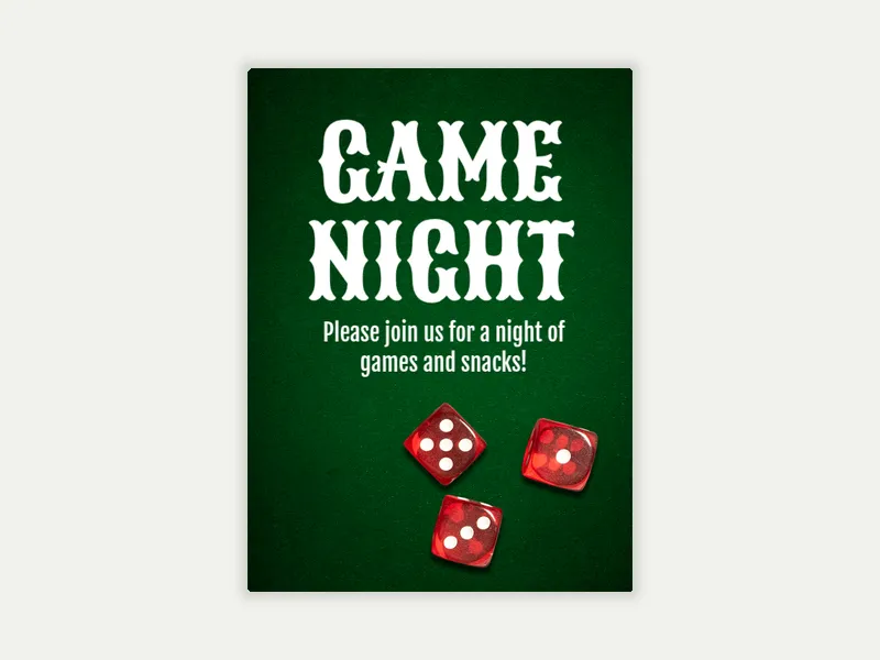 Game Table Invitation free template design