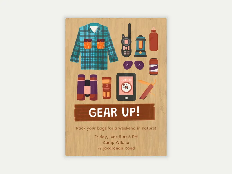 Geared Up Invitation free template design