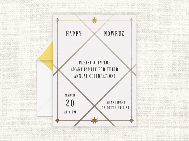 Geometric Gold Foil - nowruz - Invitation
