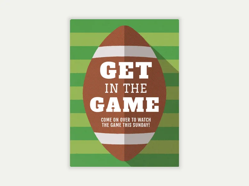Get in the Football Game Invitation free template design