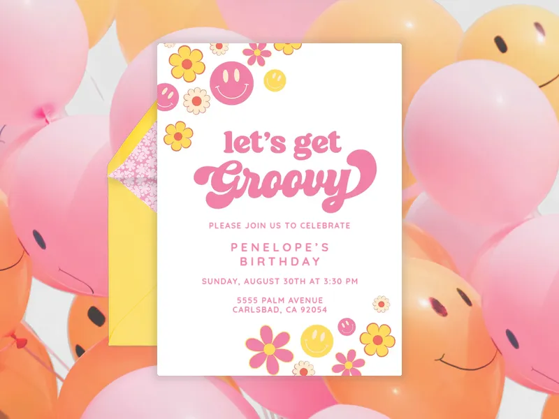 Get into the Groove Invitation premium template design