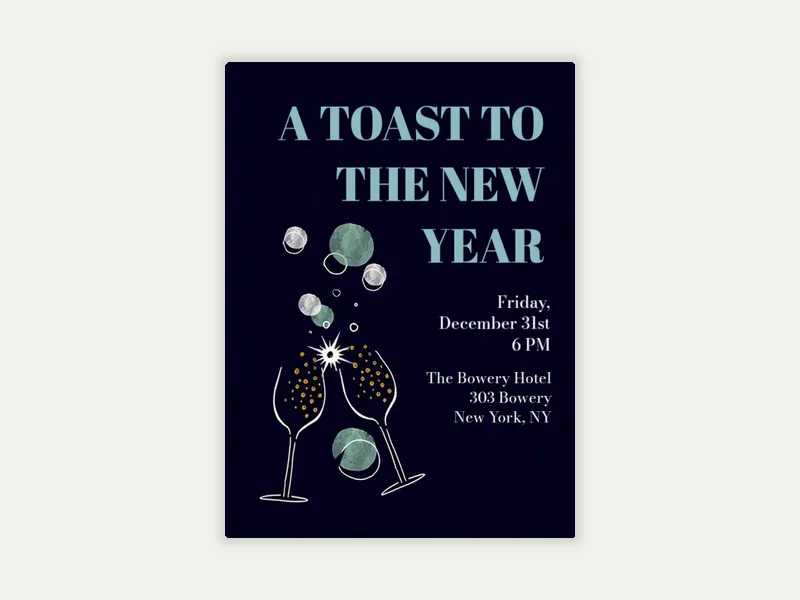 Get Your Bubbly On Invitation free template design