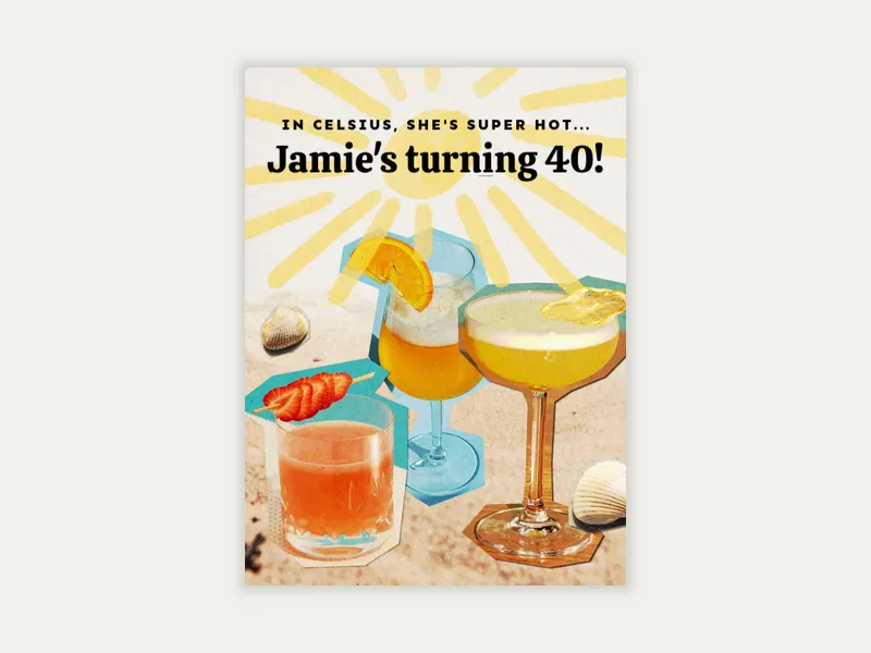 Getting Hot Birthday Invitation free template design