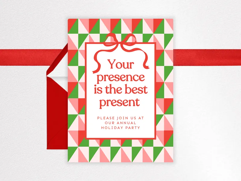 Gift Wrapped Holiday Invitation premium template design
